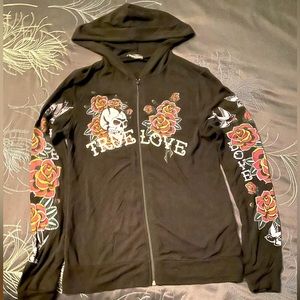Wetseal Zip-Up Hooded Sweatshirt